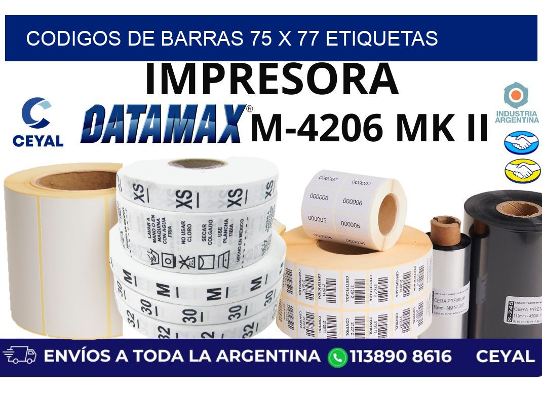 codigos de barras 75 x 77 etiquetas