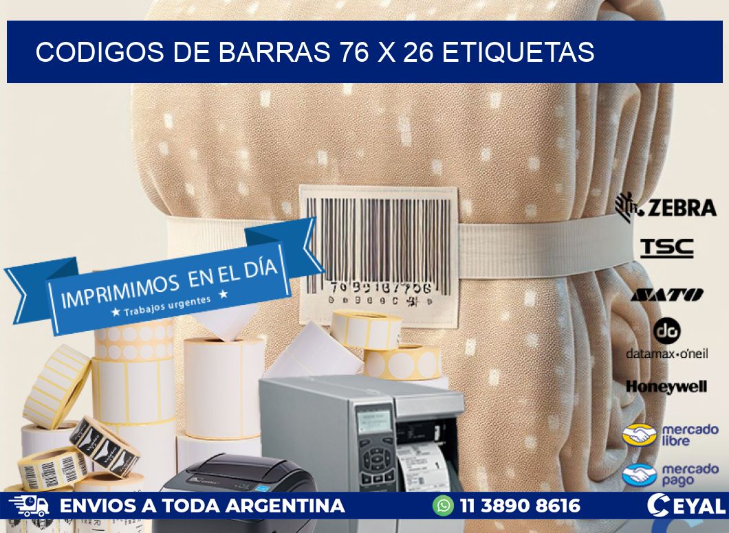 codigos de barras 76 x 26 etiquetas