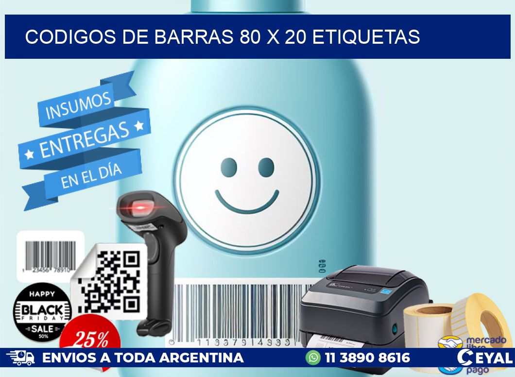 codigos de barras 80 x 20 etiquetas