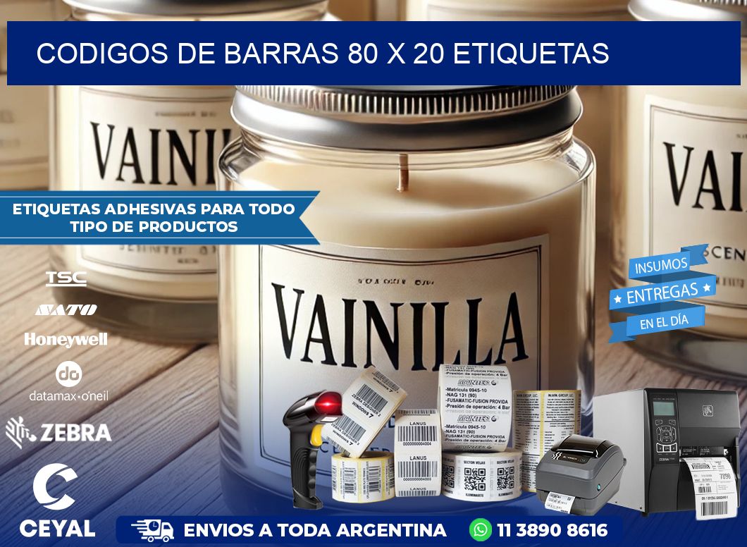 codigos de barras 80 x 20 etiquetas