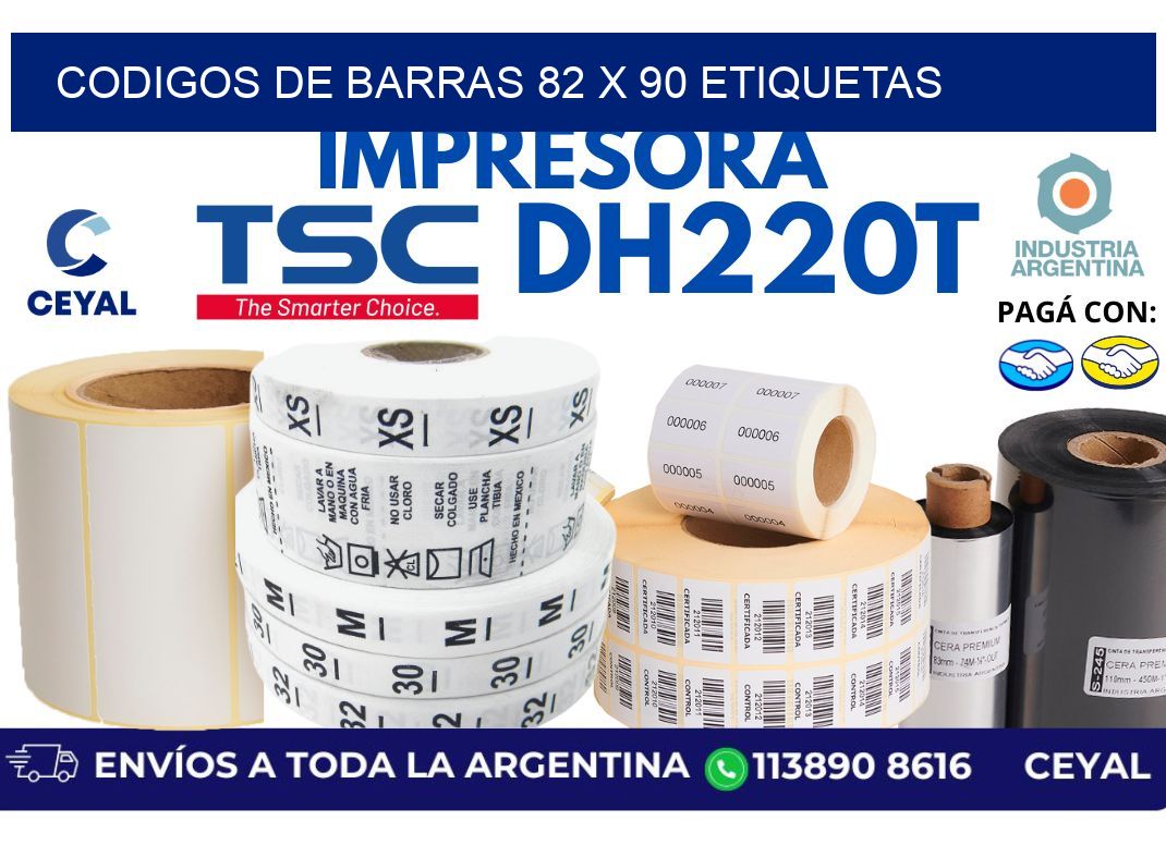codigos de barras 82 x 90 etiquetas