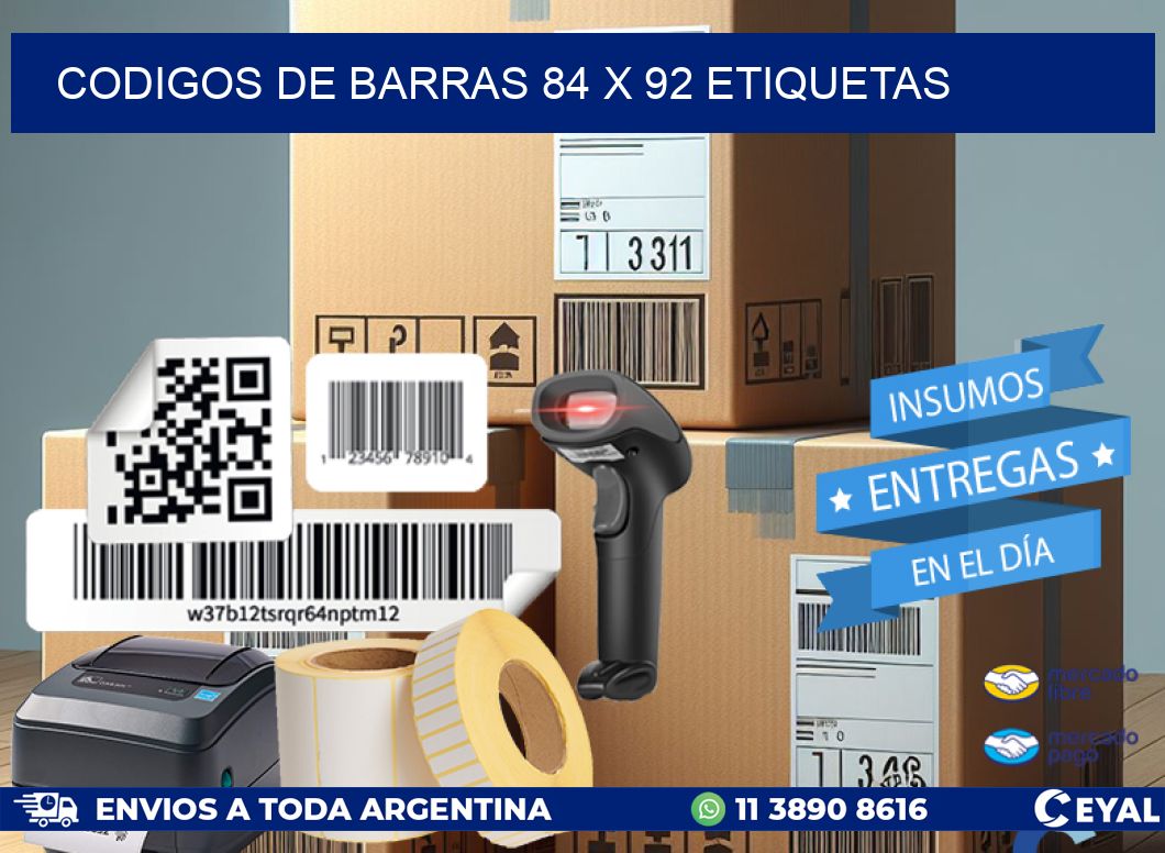 codigos de barras 84 x 92 etiquetas