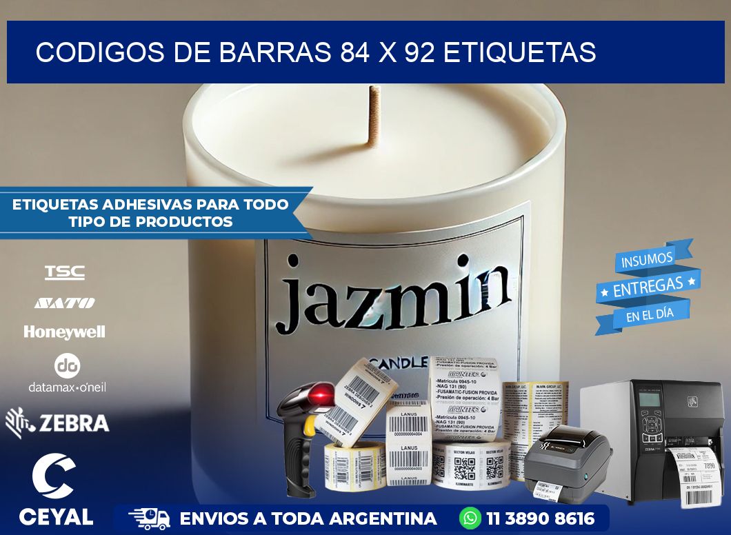 codigos de barras 84 x 92 etiquetas