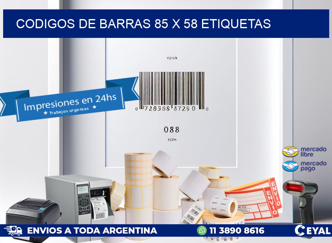 codigos de barras 85 x 58 etiquetas