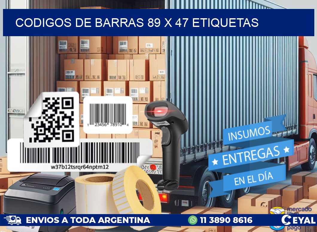 codigos de barras 89 x 47 etiquetas