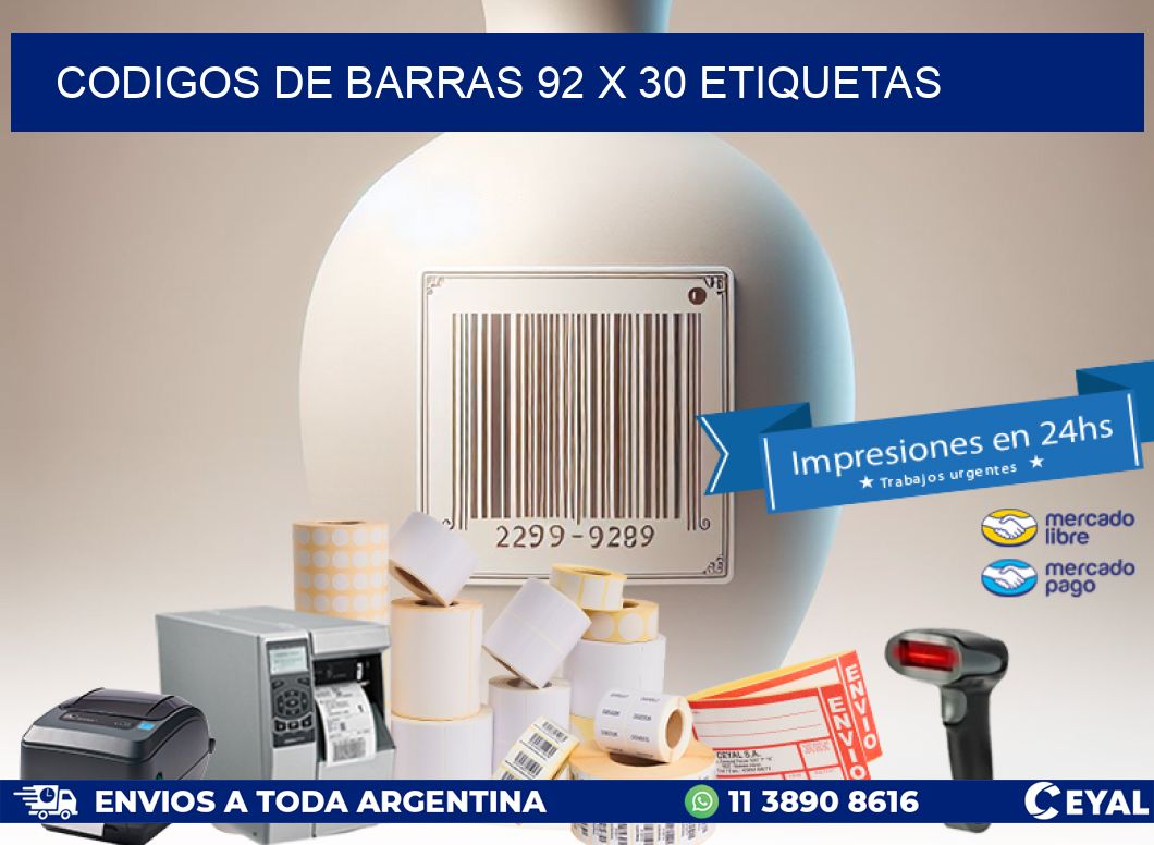 codigos de barras 92 x 30 etiquetas