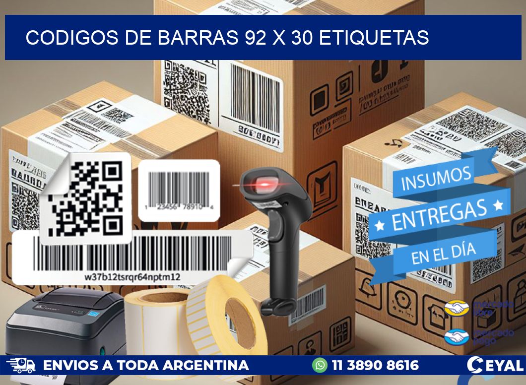 codigos de barras 92 x 30 etiquetas
