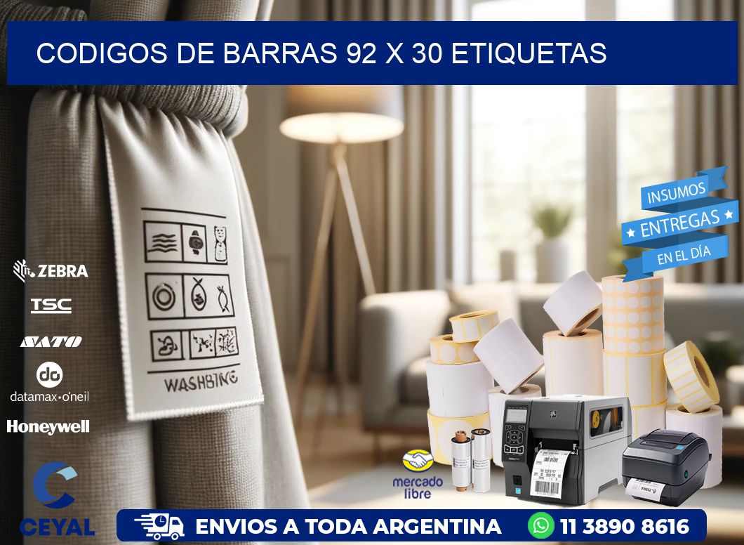 codigos de barras 92 x 30 etiquetas