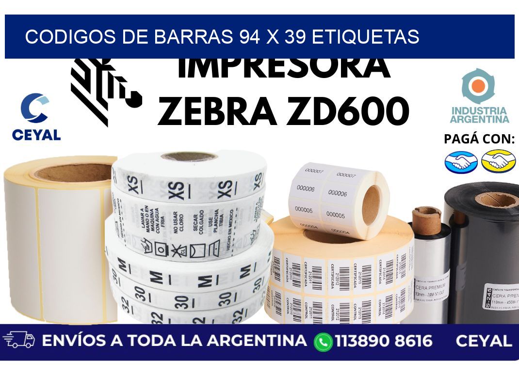 codigos de barras 94 x 39 etiquetas