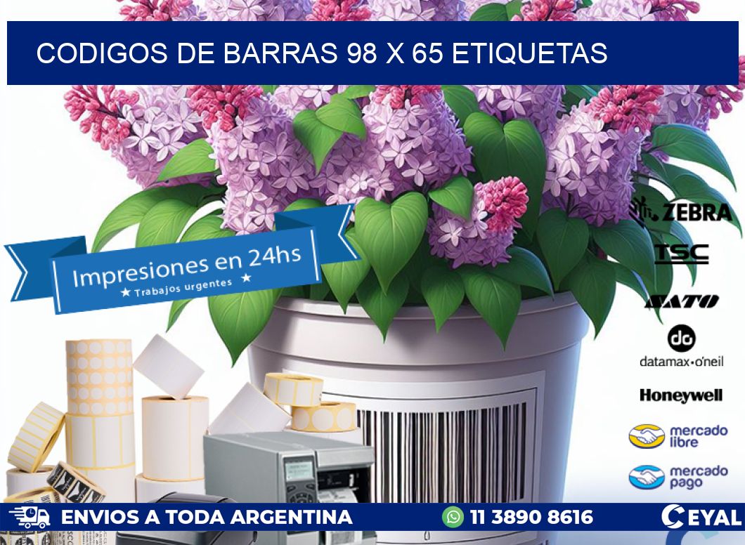 codigos de barras 98 x 65 etiquetas