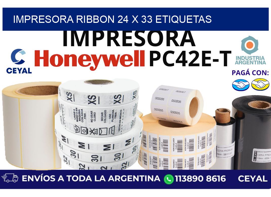 impresora ribbon 24 x 33 etiquetas