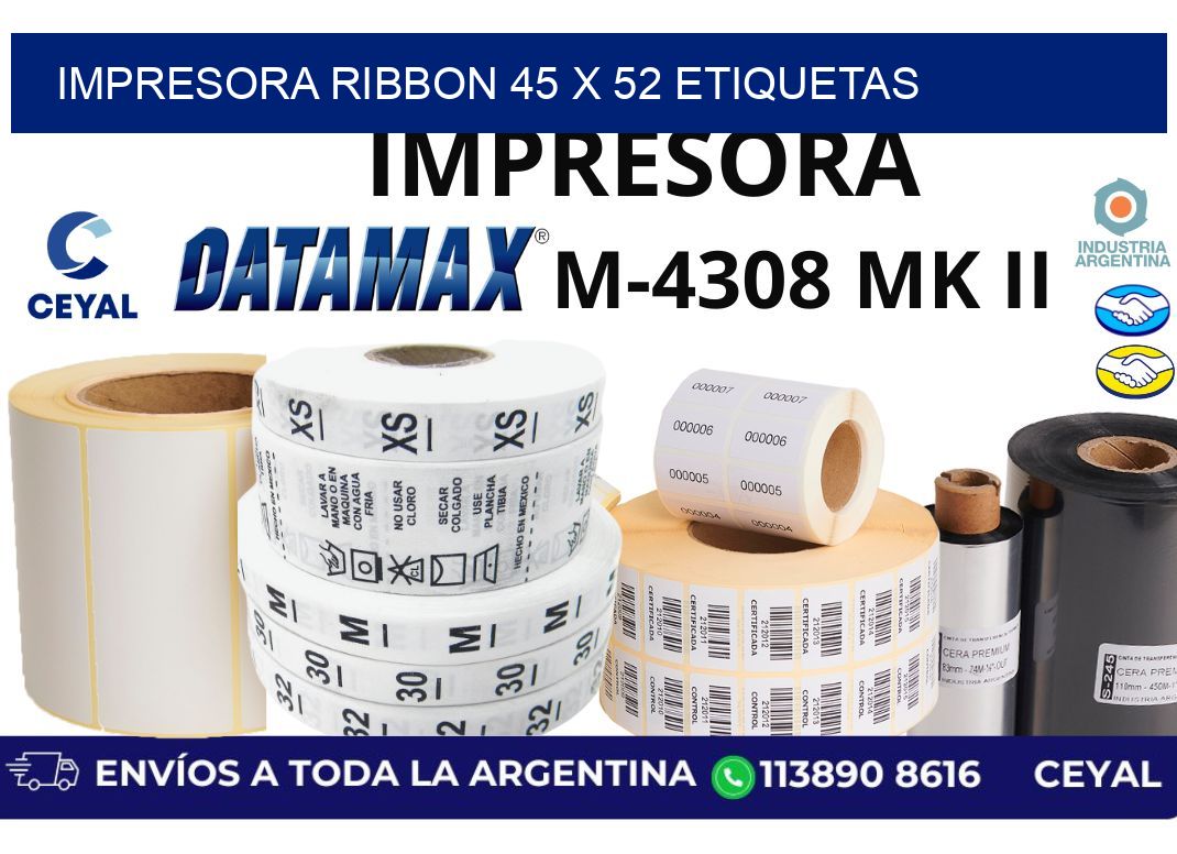 impresora ribbon 45 x 52 etiquetas