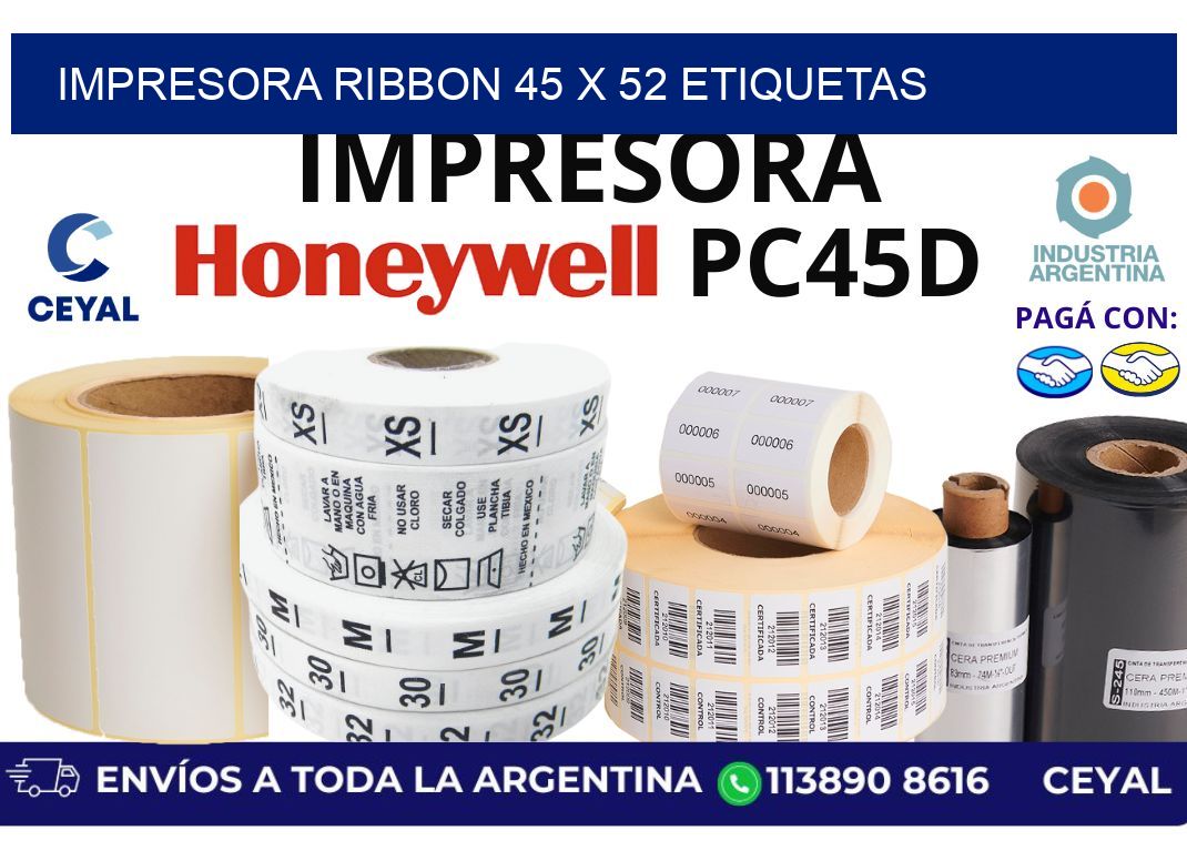impresora ribbon 45 x 52 etiquetas