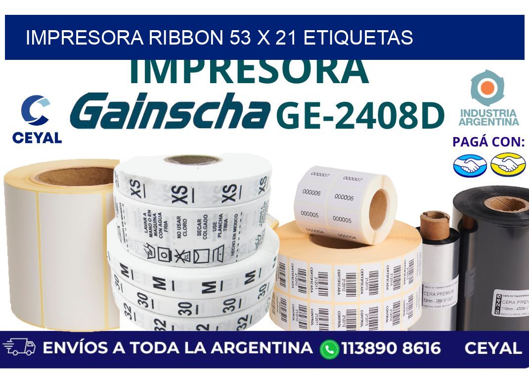 impresora ribbon 53 x 21 etiquetas