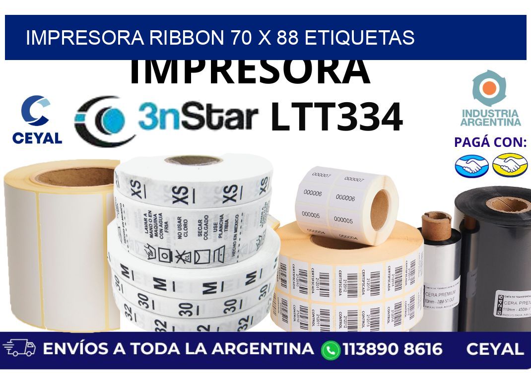 impresora ribbon 70 x 88 etiquetas