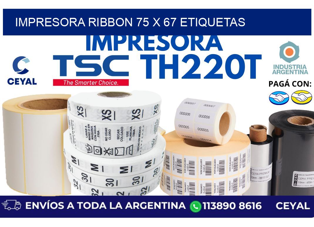 impresora ribbon 75 x 67 etiquetas