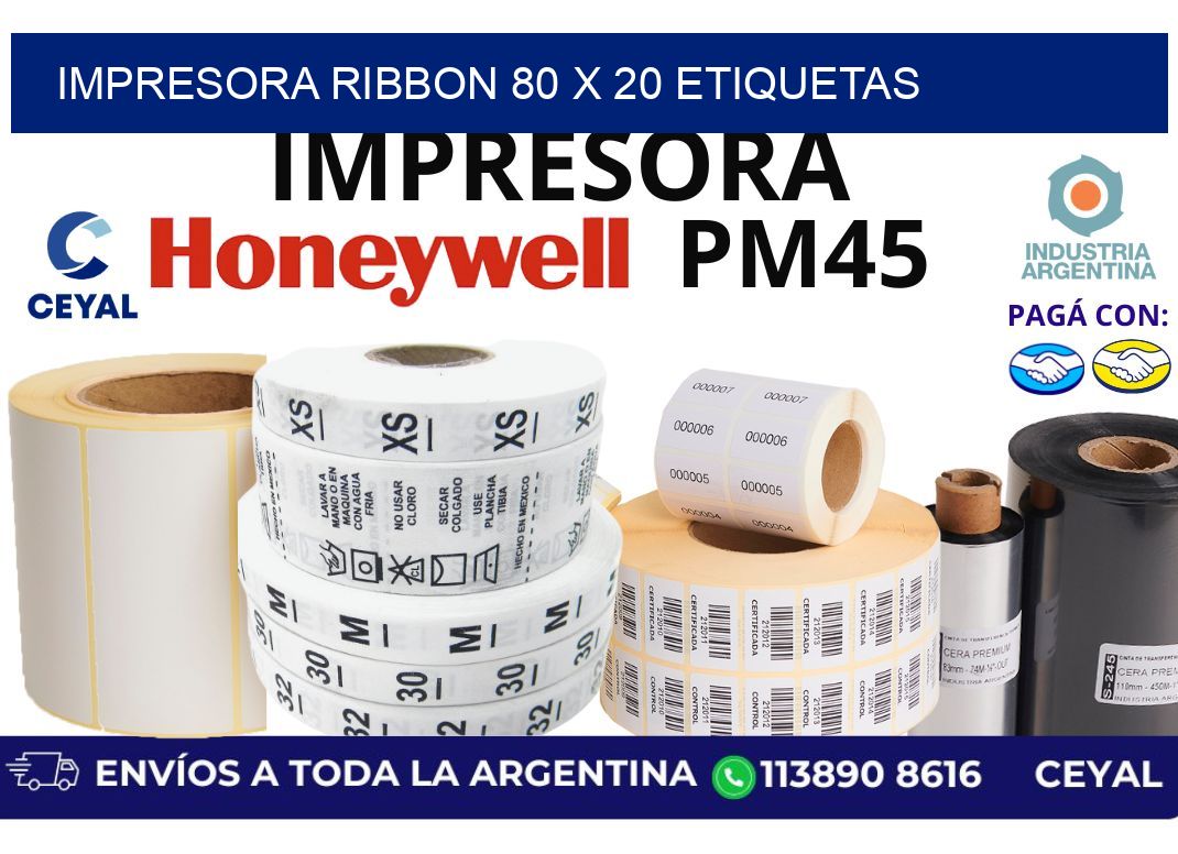 impresora ribbon 80 x 20 etiquetas