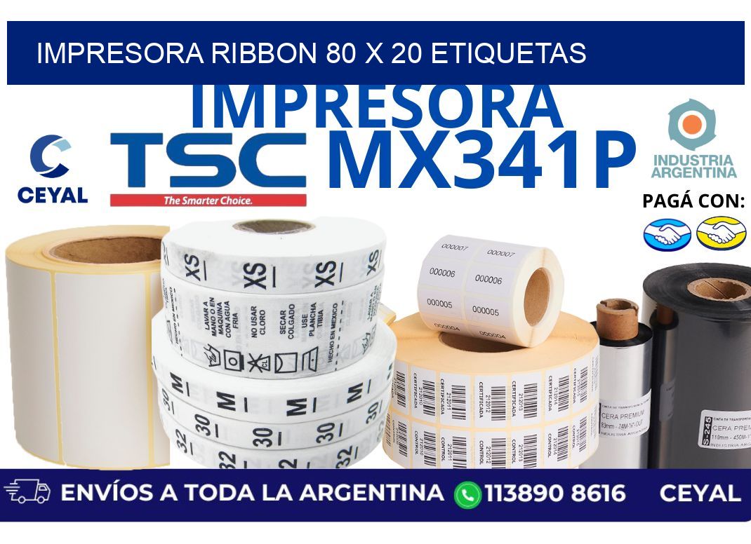 impresora ribbon 80 x 20 etiquetas