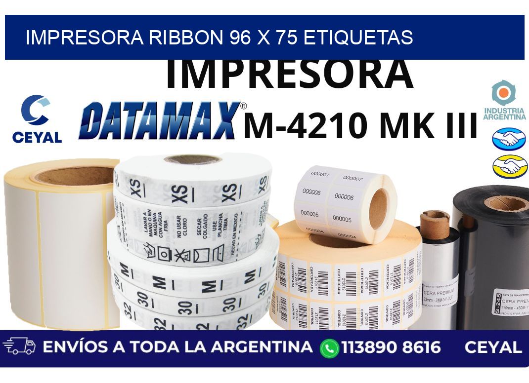 impresora ribbon 96 x 75 etiquetas