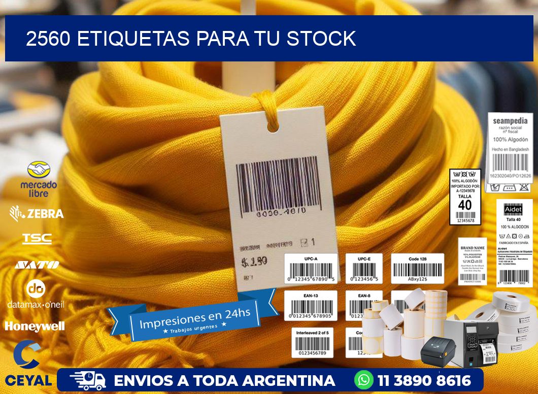 2560 etiquetas para tu stock