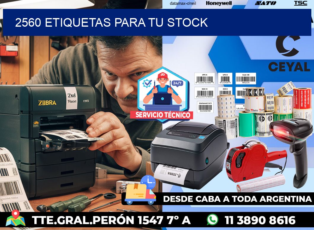 2560 etiquetas para tu stock
