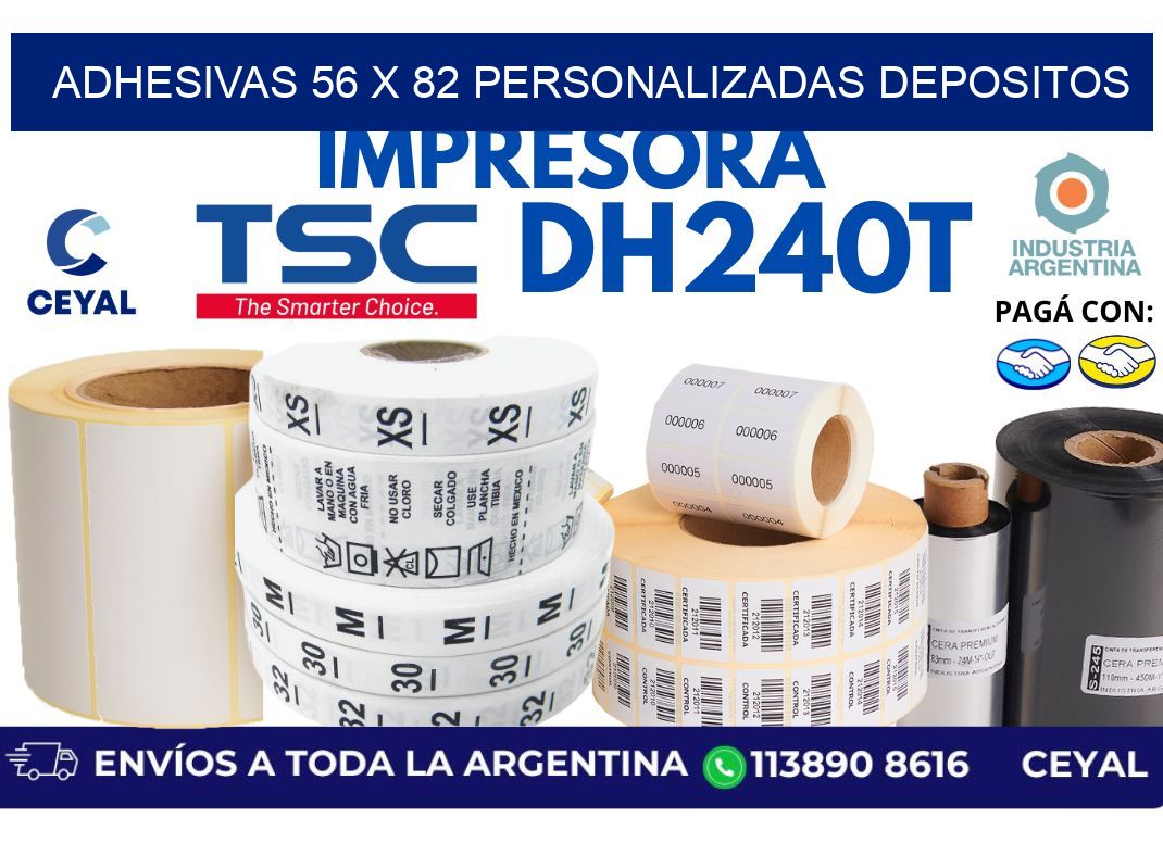 adhesivas 56 x 82 personalizadas depositos