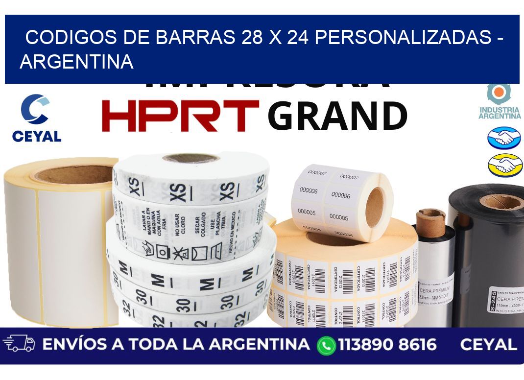 codigos de barras 28 x 24 personalizadas – Argentina