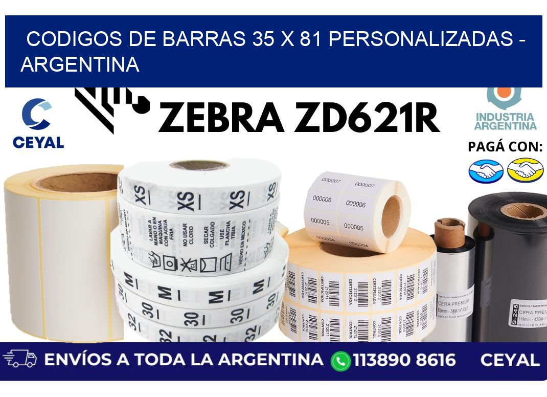 codigos de barras 35 x 81 personalizadas - Argentina