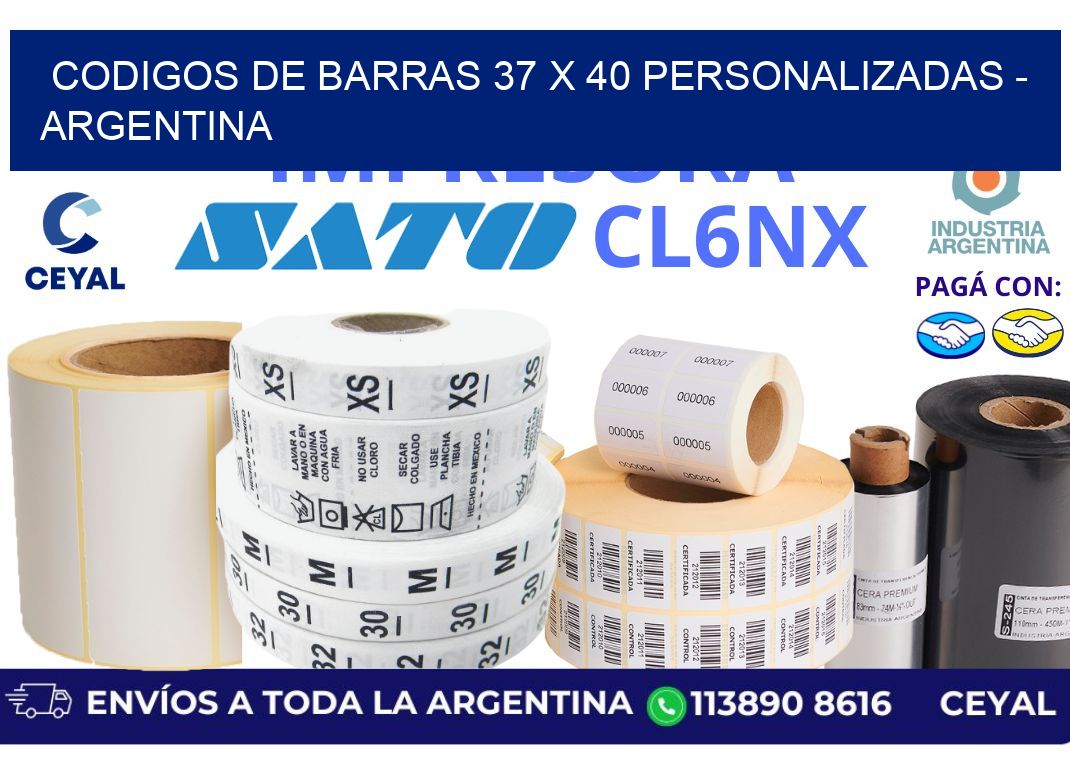 codigos de barras 37 x 40 personalizadas – Argentina