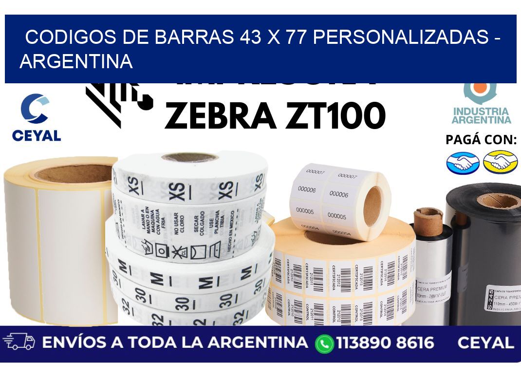 codigos de barras 43 x 77 personalizadas – Argentina