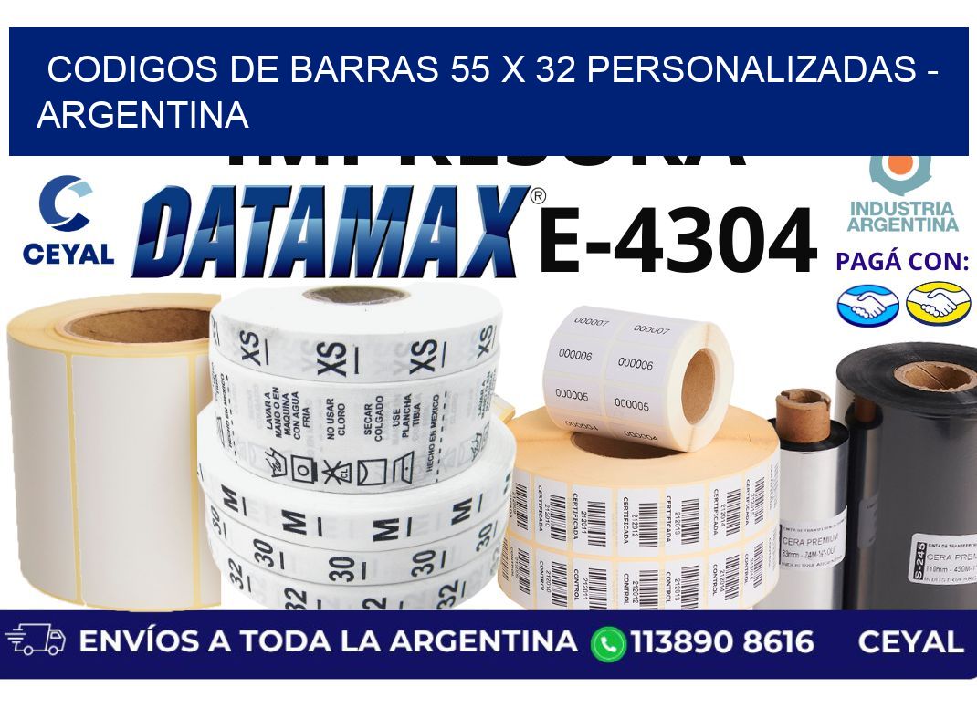 codigos de barras 55 x 32 personalizadas – Argentina