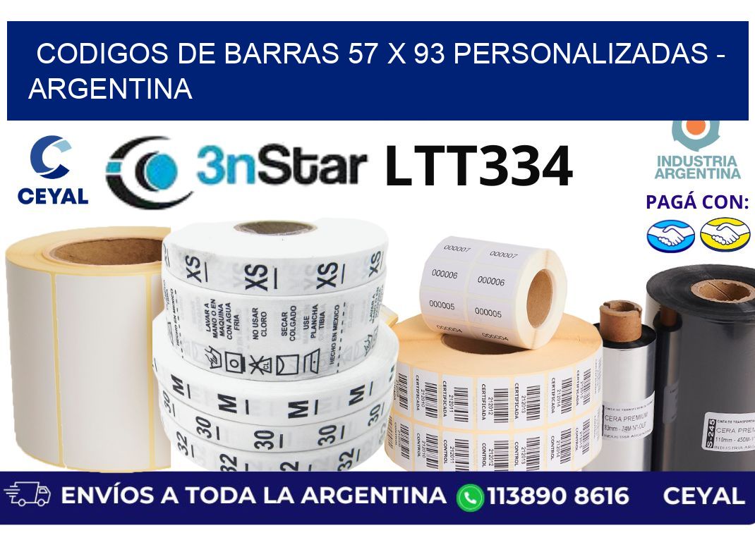codigos de barras 57 x 93 personalizadas - Argentina