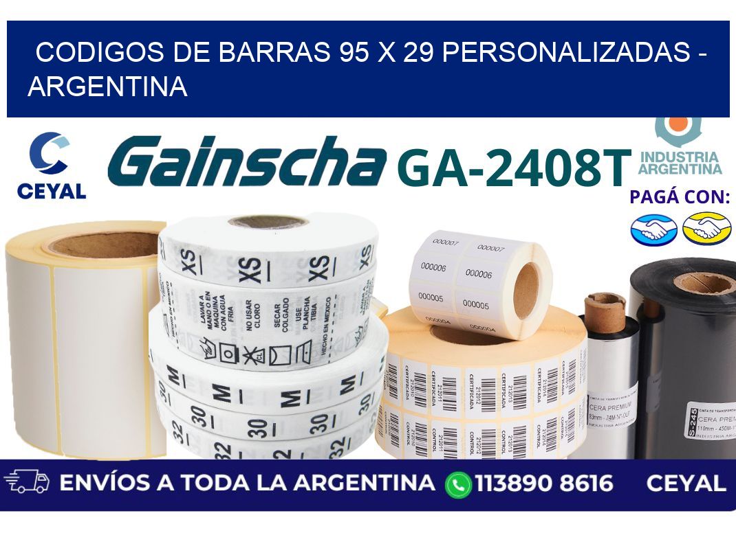 codigos de barras 95 x 29 personalizadas – Argentina