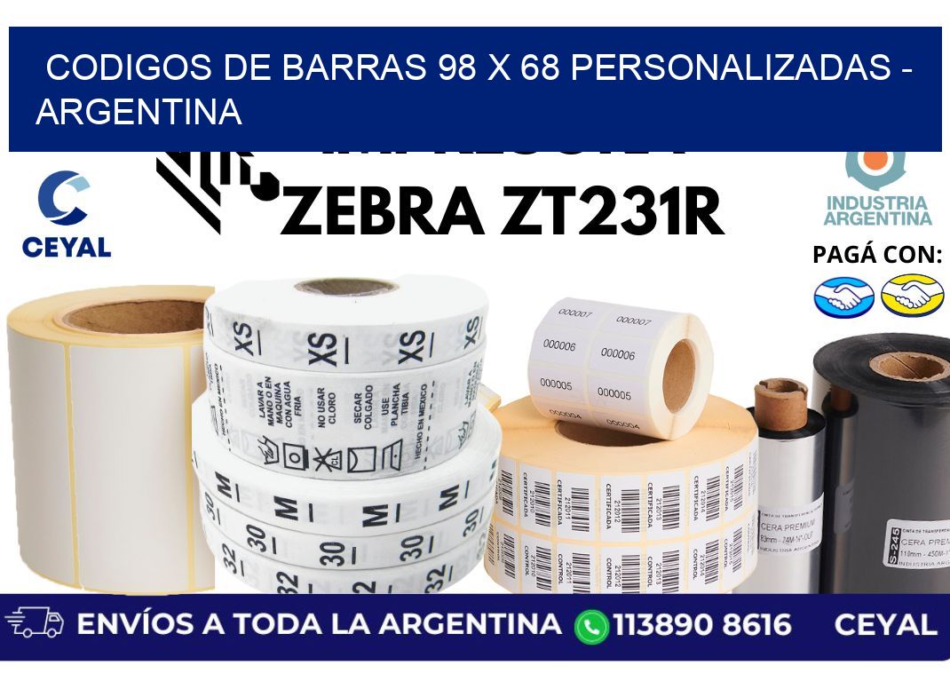 codigos de barras 98 x 68 personalizadas – Argentina