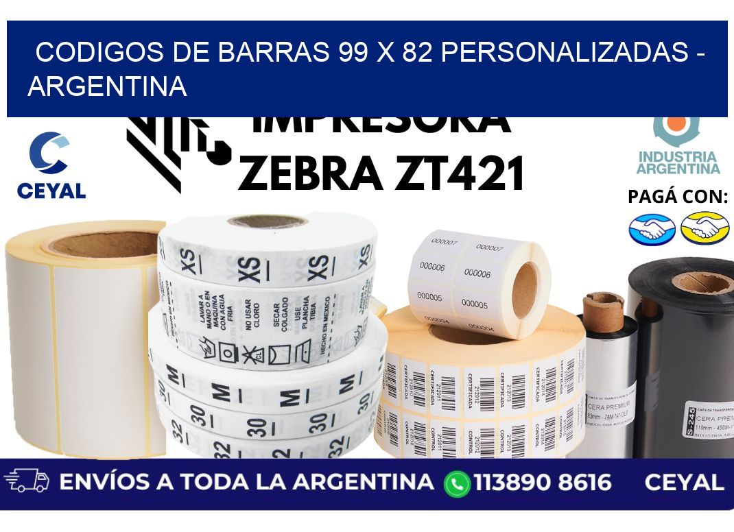 codigos de barras 99 x 82 personalizadas - Argentina