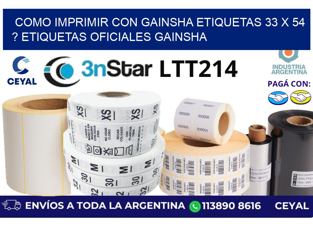 como imprimir con gainsha etiquetas 33 x 54 ? etiquetas oficiales gainsha