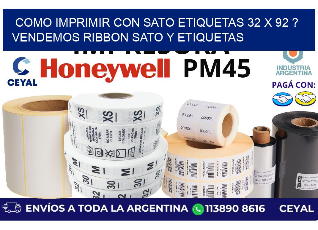como imprimir con sato etiquetas 32 x 92 ? vendemos ribbon sato y etiquetas