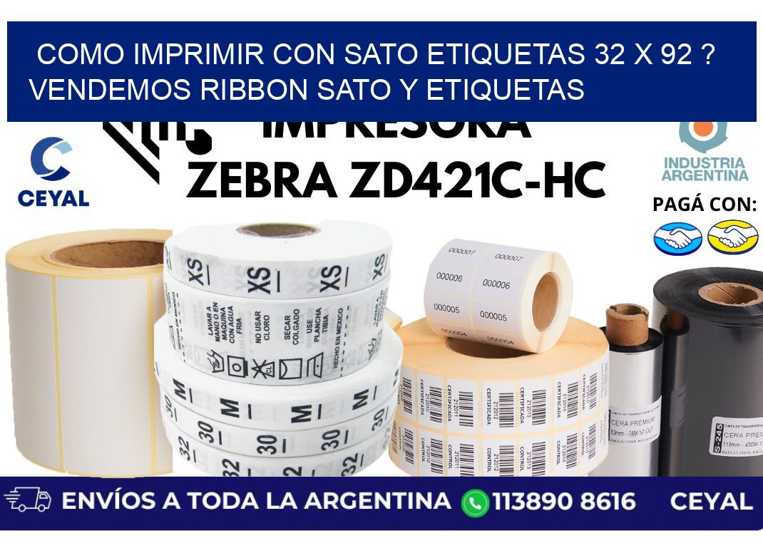como imprimir con sato etiquetas 32 x 92 ? vendemos ribbon sato y etiquetas