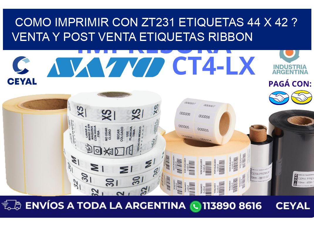 como imprimir con zt231 etiquetas 44 x 42 ? Venta y post venta etiquetas ribbon
