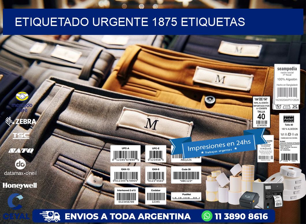 etiquetado urgente 1875 etiquetas