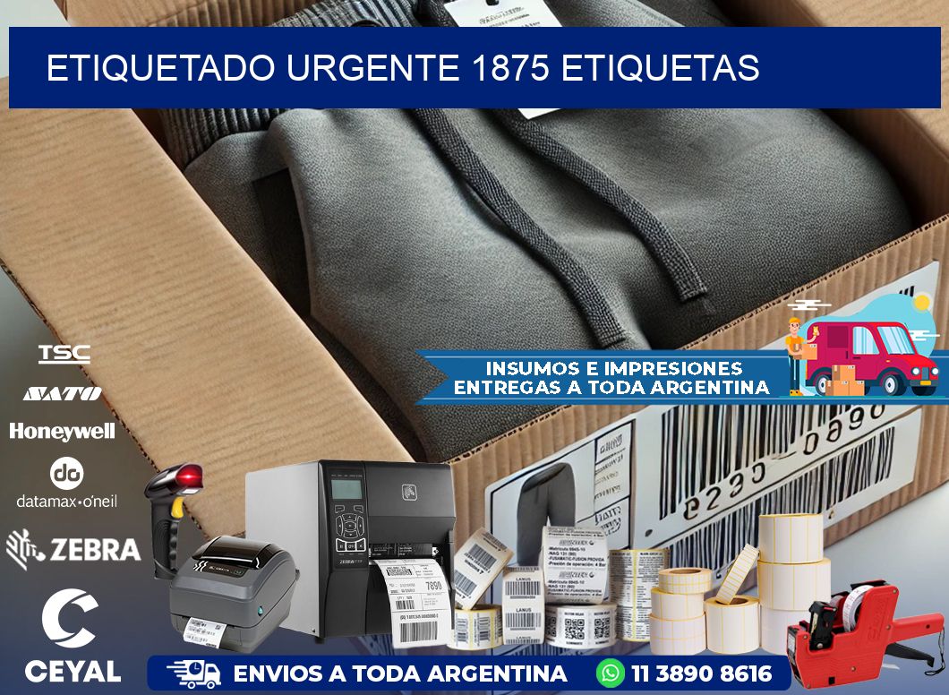 etiquetado urgente 1875 etiquetas