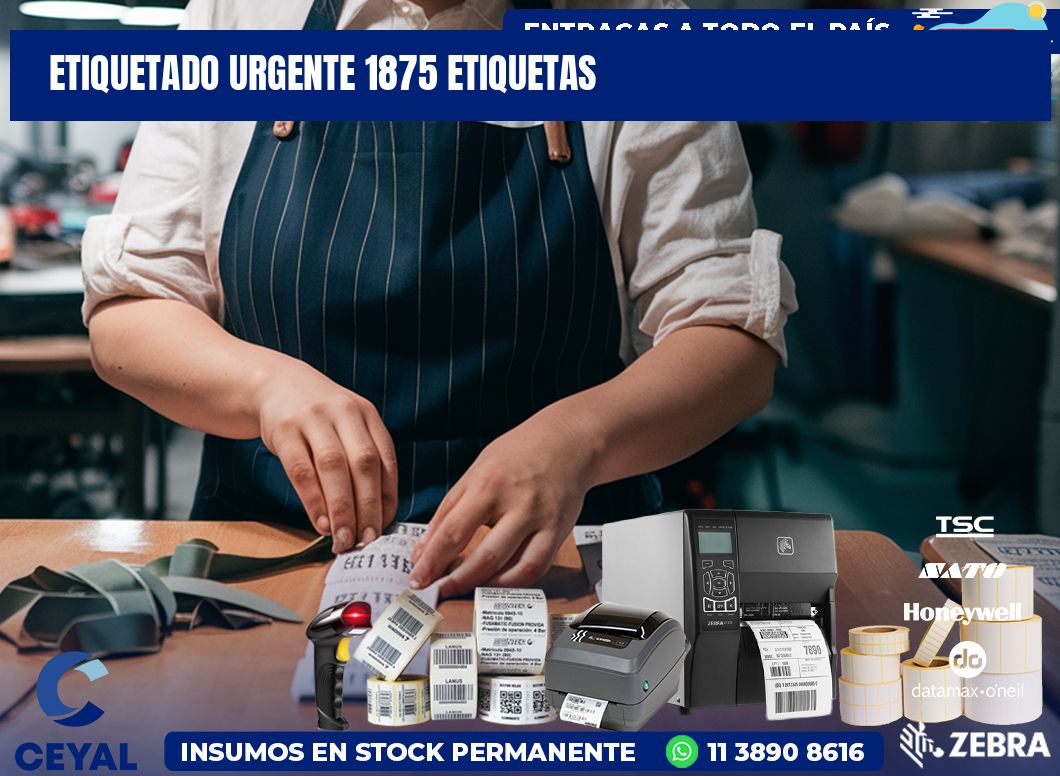 etiquetado urgente 1875 etiquetas