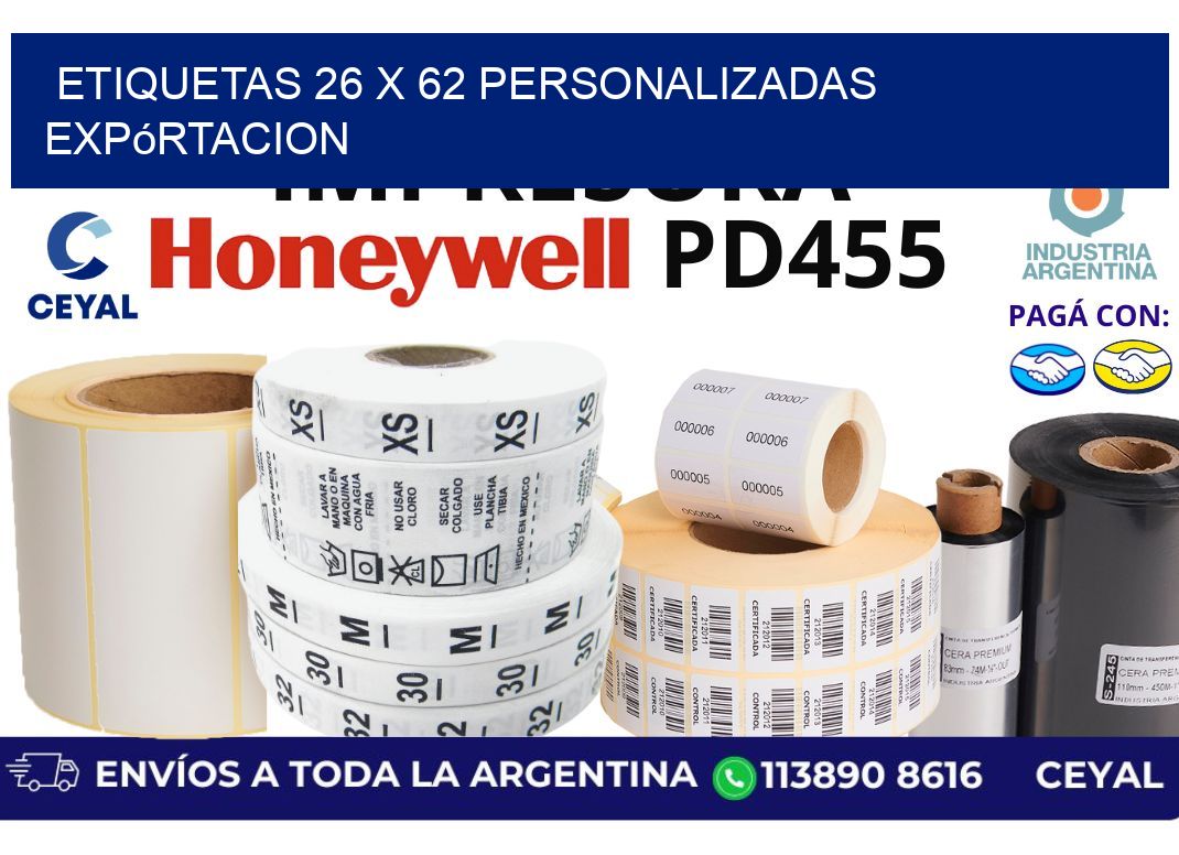 etiquetas 26 x 62 personalizadas expórtacion