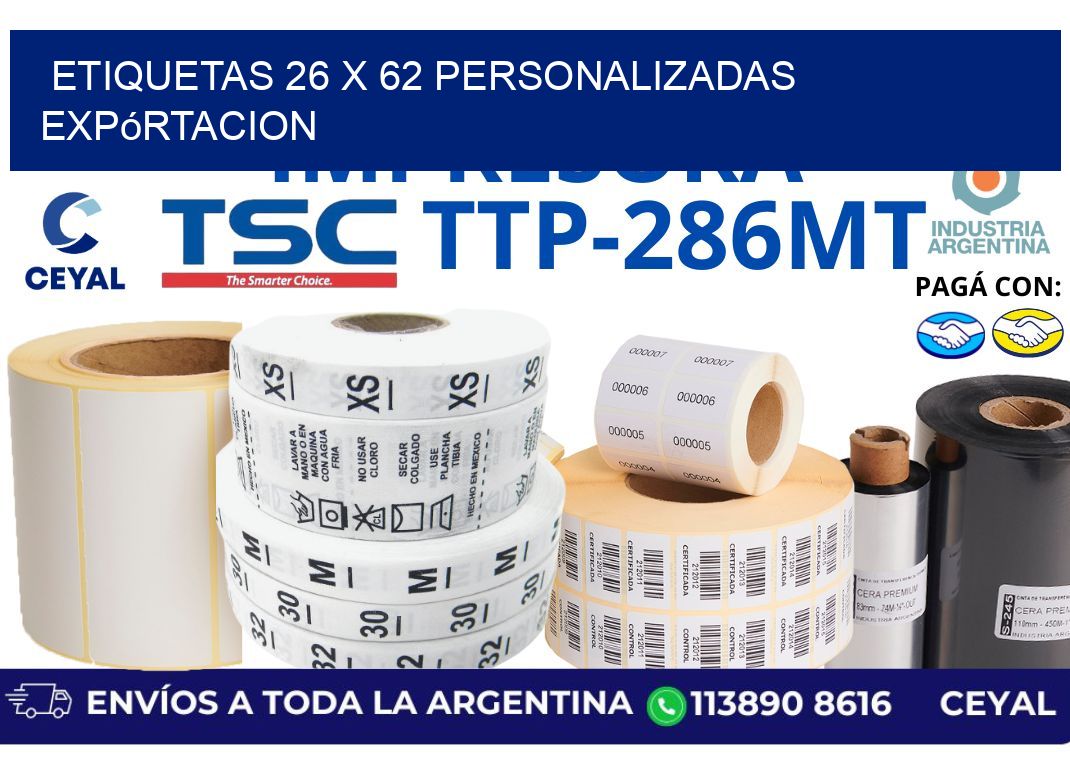 etiquetas 26 x 62 personalizadas expórtacion