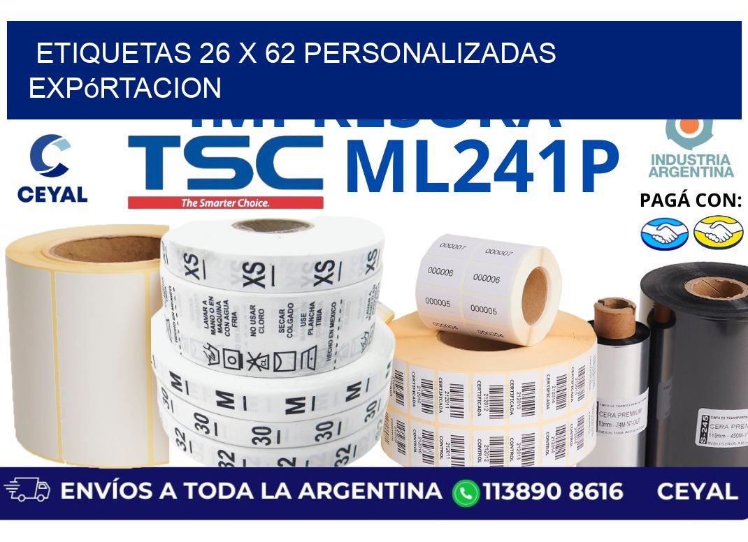 etiquetas 26 x 62 personalizadas expórtacion