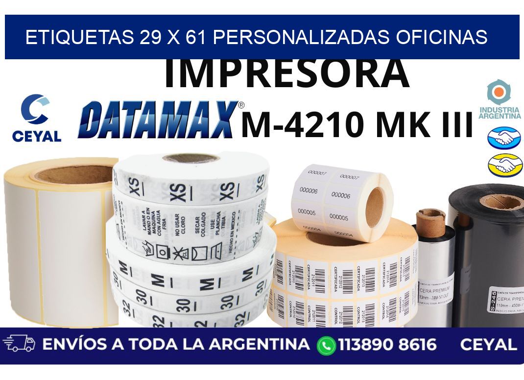 etiquetas 29 x 61 personalizadas oficinas