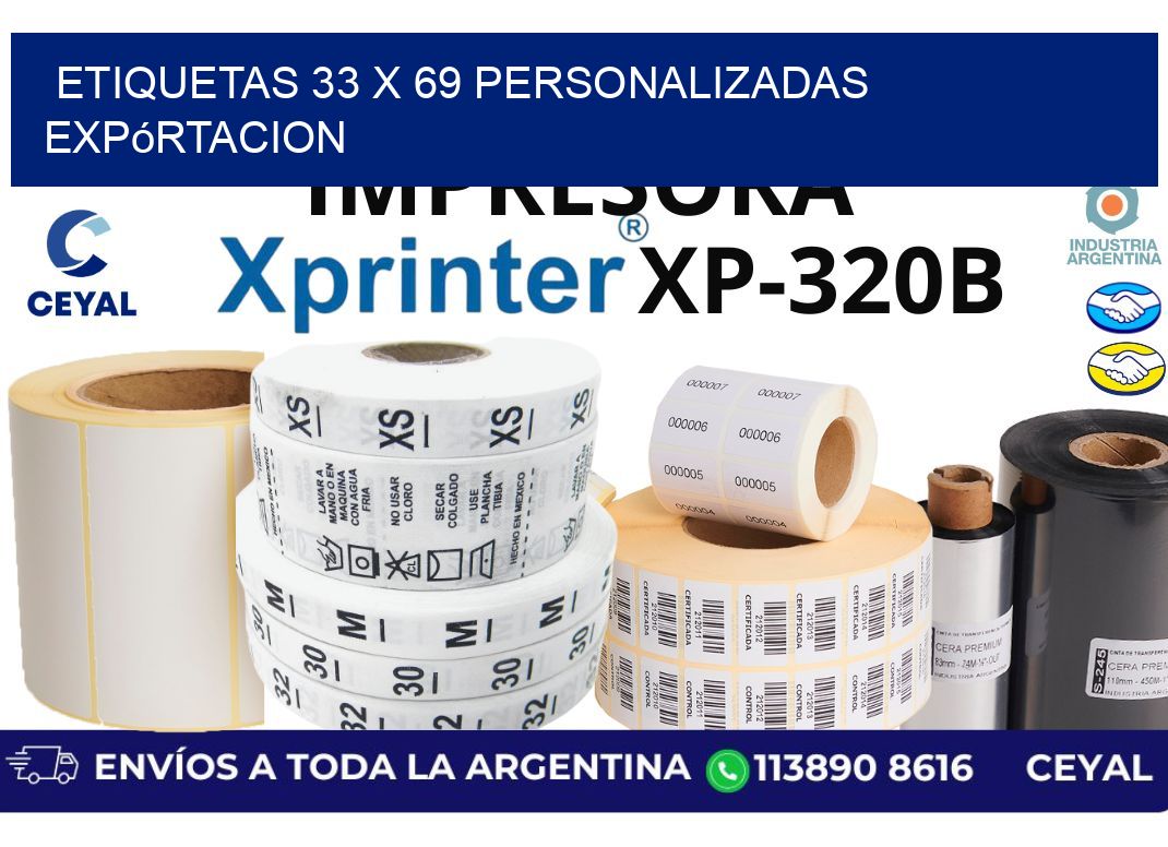 etiquetas 33 x 69 personalizadas expórtacion
