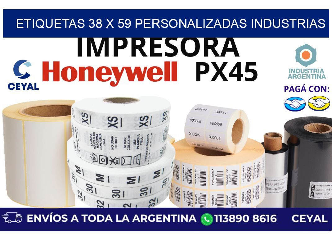 etiquetas 38 x 59 personalizadas industrias