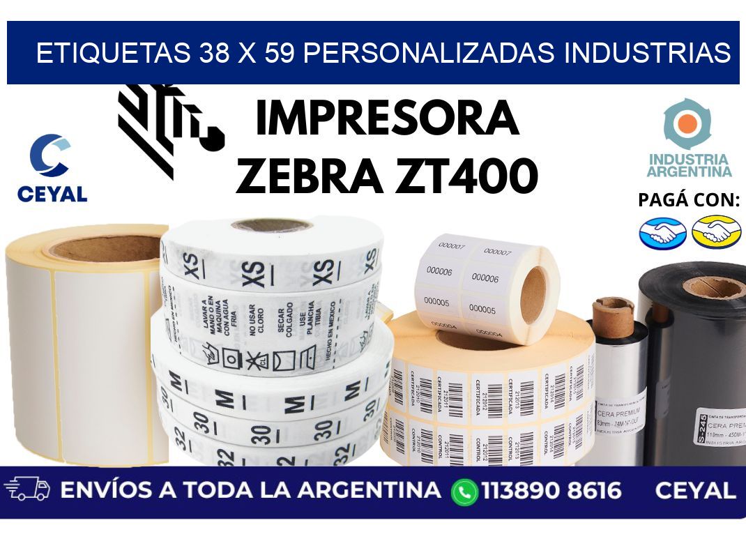 etiquetas 38 x 59 personalizadas industrias