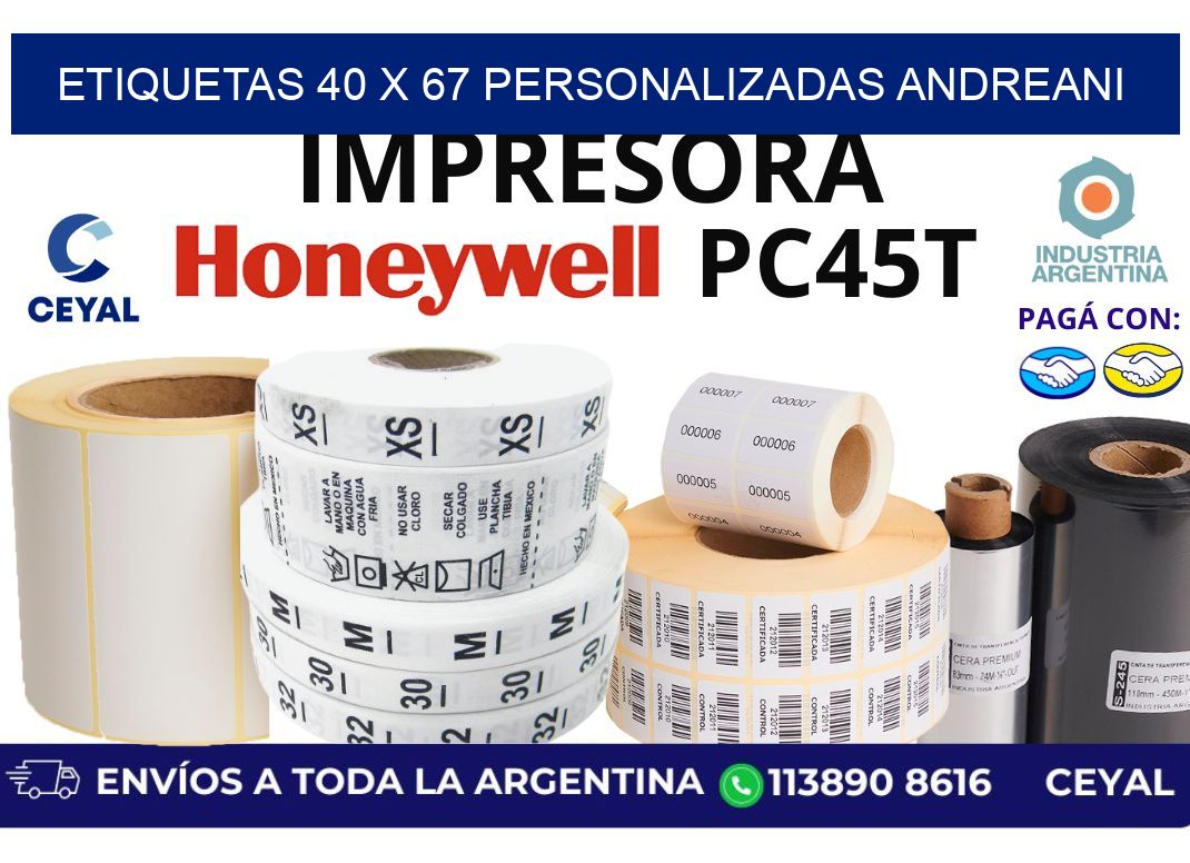 etiquetas 40 x 67 personalizadas andreani